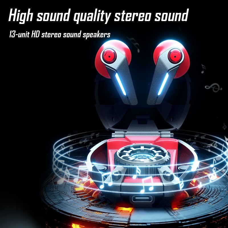 Premium Mech Gaming Glowing Waterproof Bt tws Bluetooth earphones ENC Active noise Reduction TWS Wireless Earbuds