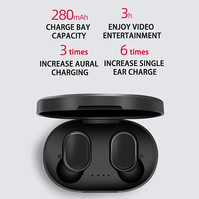 A6S TWS Earphone bt 5.0 Sports Waterproof true Stereo In Ear Headset Headphones Wireless Earbuds For Redmi Huawei Samsung