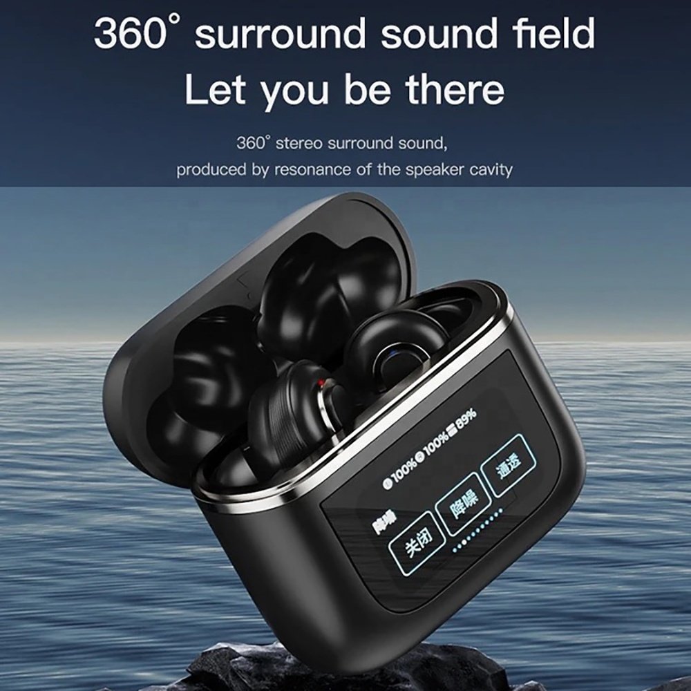 New BT5.3 TWS Earbuds Waterproof Wireless In-Ear Earphone with LCD Touch Screen Display and Color Screens