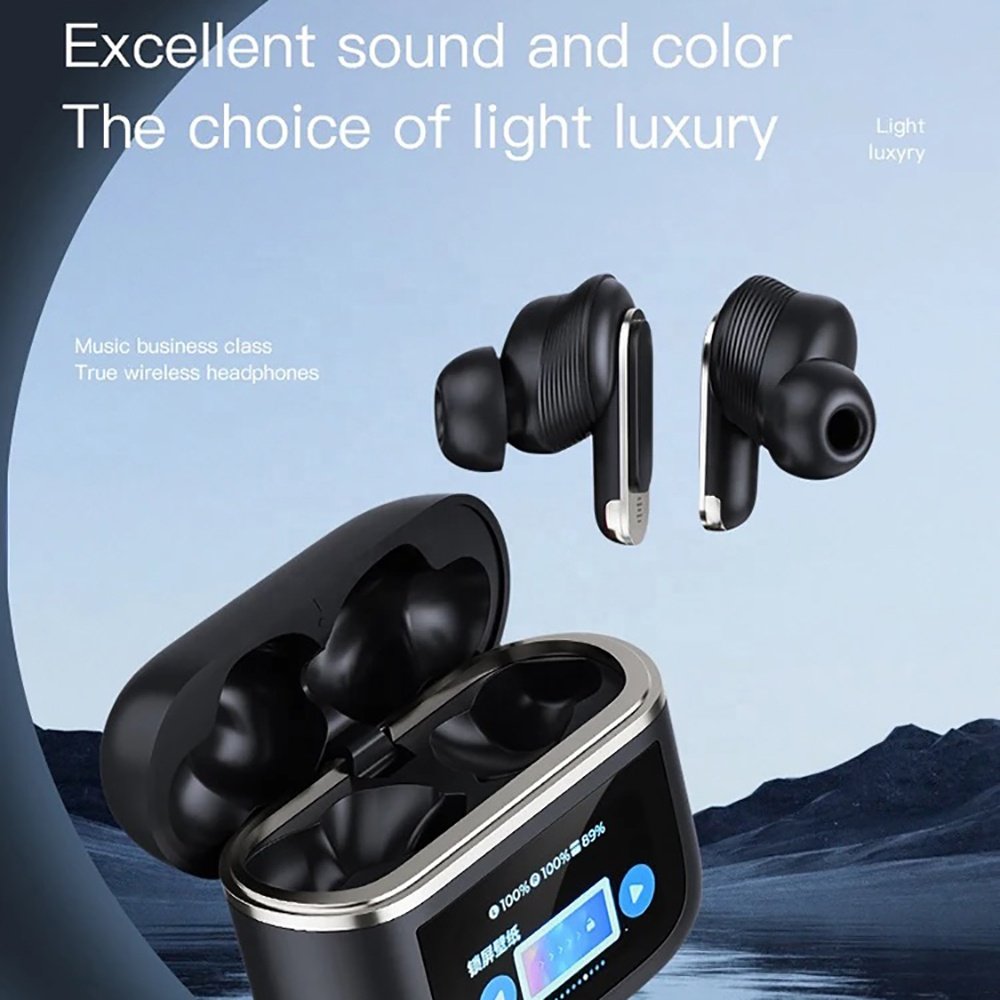 New BT5.3 TWS Earbuds Waterproof Wireless In-Ear Earphone with LCD Touch Screen Display and Color Screens