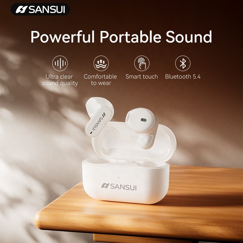 SANSUI W10 TWS Earbuds Wireless Headphone 5.4 Earphone Noise Cancelling Sport Headset Stereo Sound Music In-ear earphone