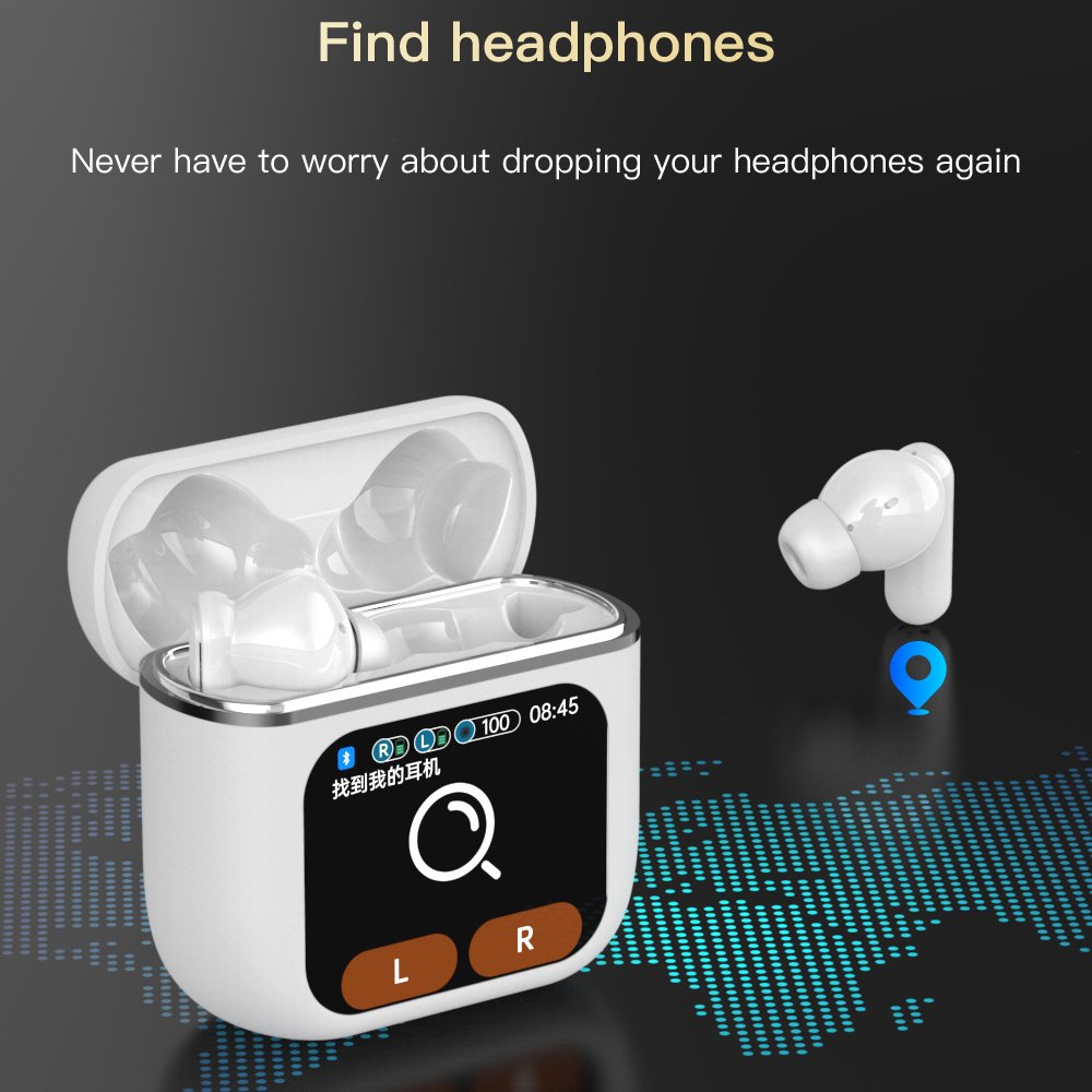 New LED Touchscreen SE60 Wireless Headphone TWS Earphones Hifi Sound Active Noise Cancellation Sport Earphone