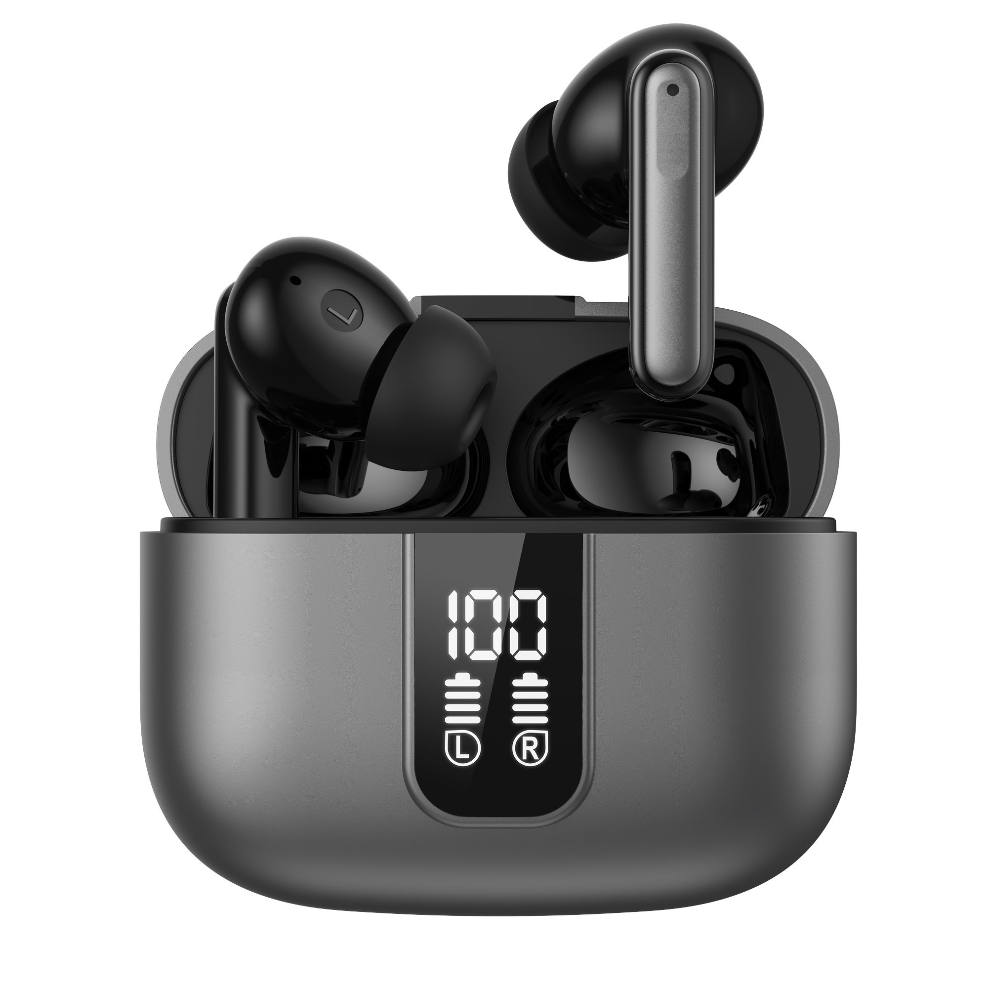 Factory Direct China Hifi Noise Cancelling Tws Waterproof True Stereo Wireless Earphones Dark Grey