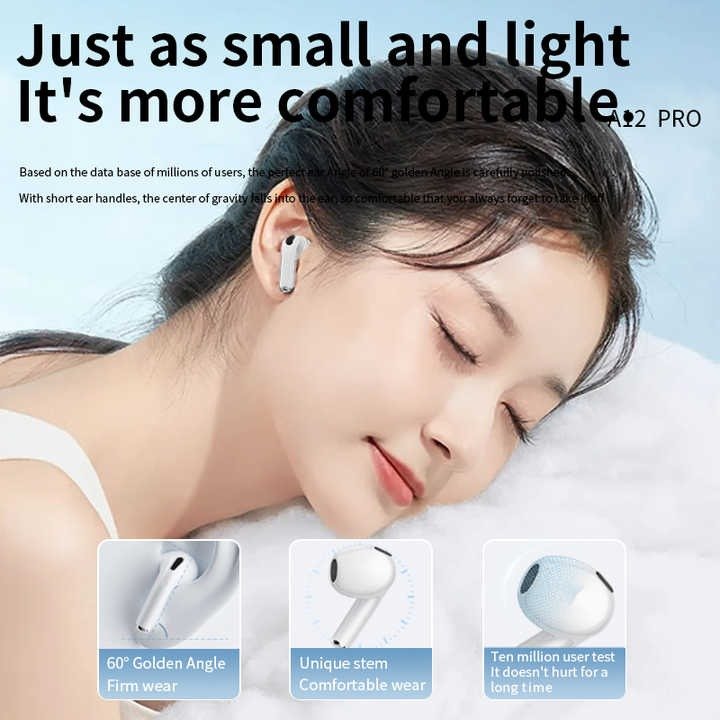 Full Color In-Ear Earbuds A12 Pro Wireless LCD A9 A10 A11 A12 Pro TWS Gaming Earphone With Touch Screen