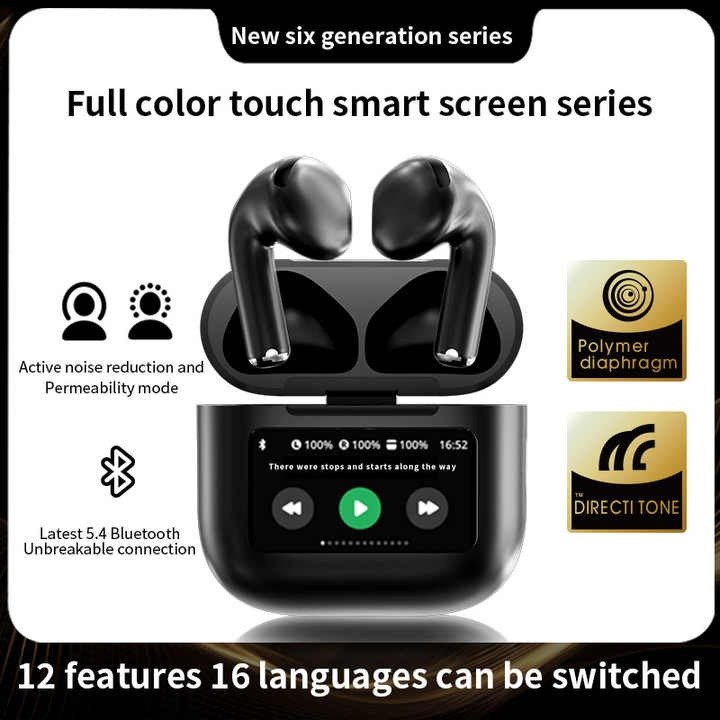 Full Color In-Ear Earbuds A12 Pro Wireless LCD A9 A10 A11 A12 Pro TWS Gaming Earphone With Touch Screen