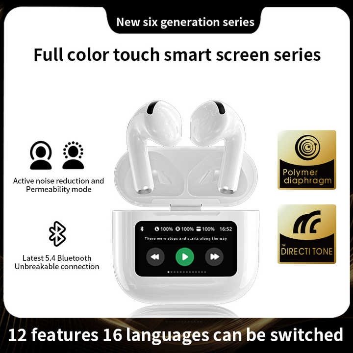 Full Color In-Ear Earbuds A12 Pro Wireless LCD A9 A10 A11 A12 Pro TWS Gaming Earphone With Touch Screen