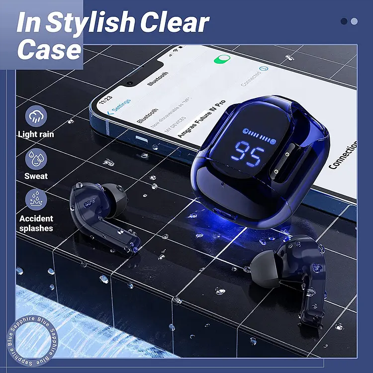 2024hot TWS Air31 Earbuds Transparent Wireless Stereo Headset BT 5.3 LED Display Sports Waterproof Air 31 Earphones With ENC