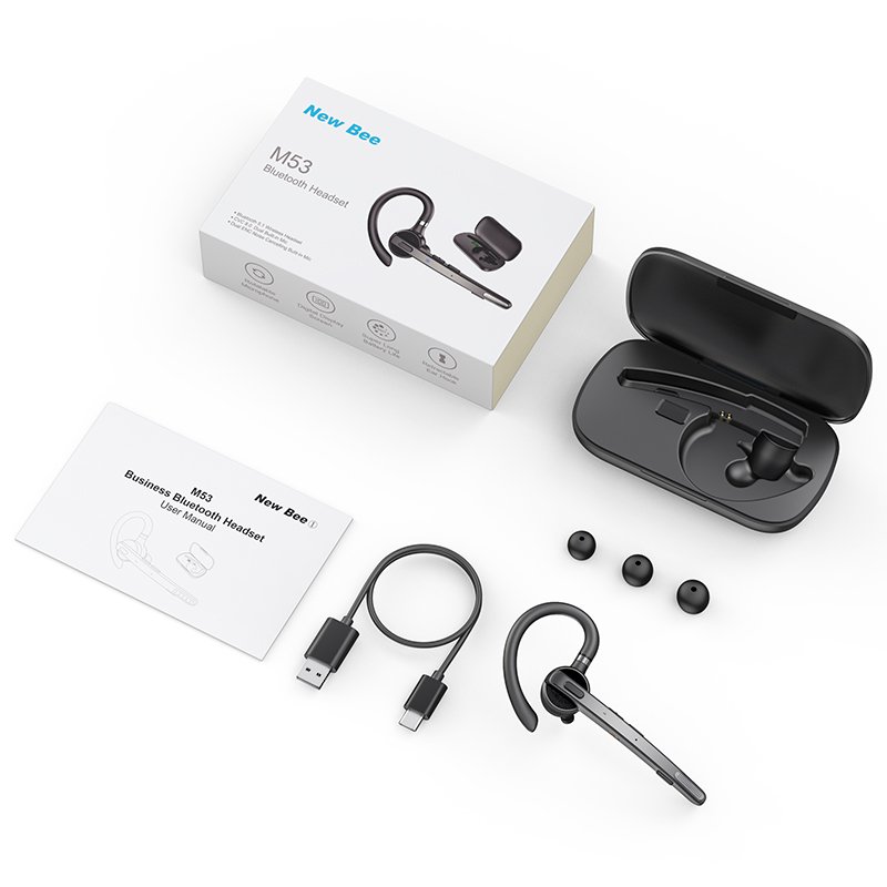 Wholesale Dual Mic ENC Noise Canceling Bluetooth Headset for Cell Phones 60Hrs Talk Time Handsfree Business Wireless Earphone