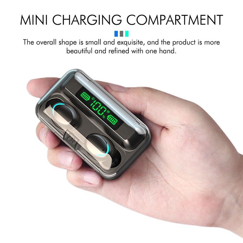 F9 TWS Fone Bluetooth Headphone with Mic Earbuds 1200Mah Charger Box Wireless Earphones LED Display Wireless Bluetooth Headsets
