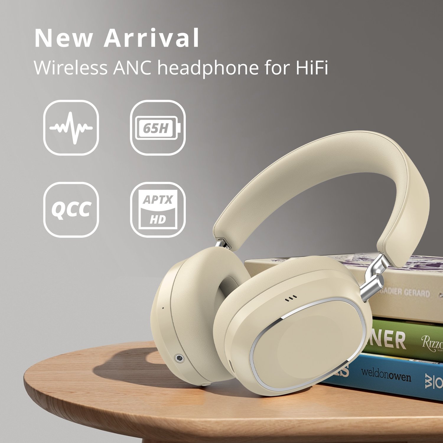 New Trend Custom Wireless Headset Active Noise Cancelling Over-ear Headphones Wholesale In China