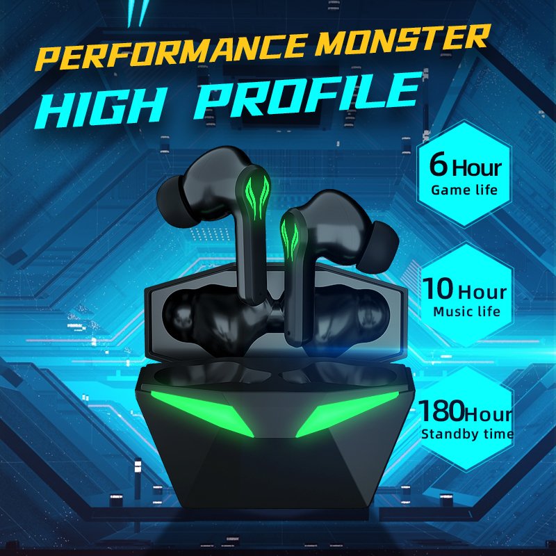 TKT 2024 Explosion-Prevented TWS Earbuds Waterproof IPX6 Gaming Earphone LED Light Charging Mobile Phones Trending Wireless Tws