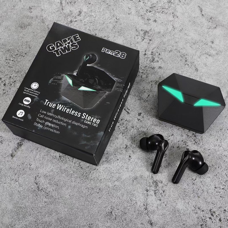 TKT 2024 Explosion-Prevented TWS Earbuds Waterproof IPX6 Gaming Earphone LED Light Charging Mobile Phones Trending Wireless Tws