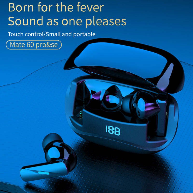 Hot Selling Mate 60 Pro TWS Earbuds BT 5.3 Travel ANC Headphones Gaming in Ear Noise Reduction Wireless Earphones Mate 60 SE