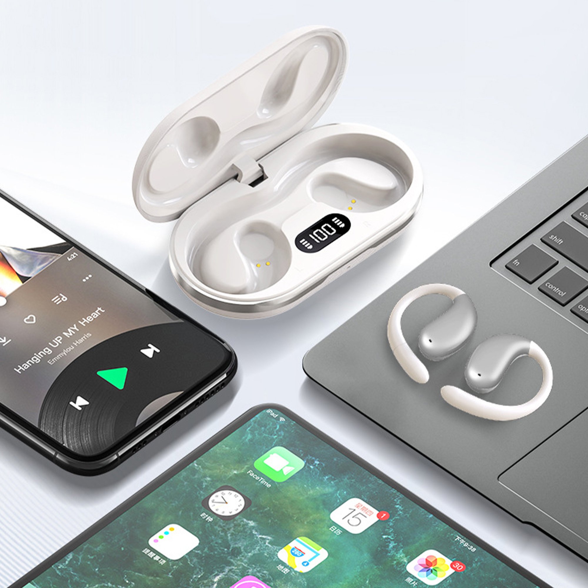 2024 Best Seller Open Ear Headset With Hook Sports Wireless Earphones hifi Ear hook earphones & headphones