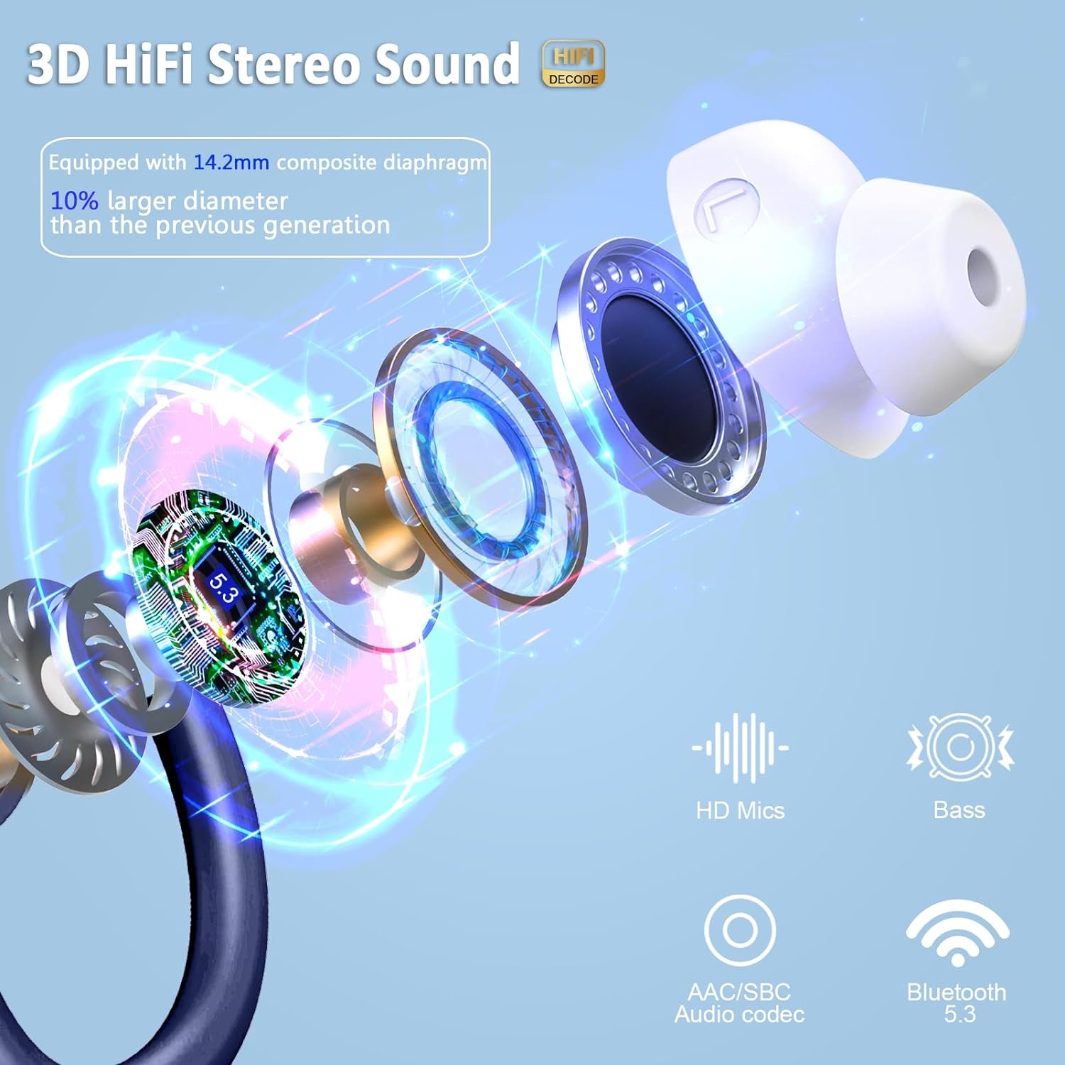 Q38 Noise Cancelling Amazn Hot Seller 2024 IPX7 BT5.3 True Wireless Earphones Earbuds In Ear Headphones