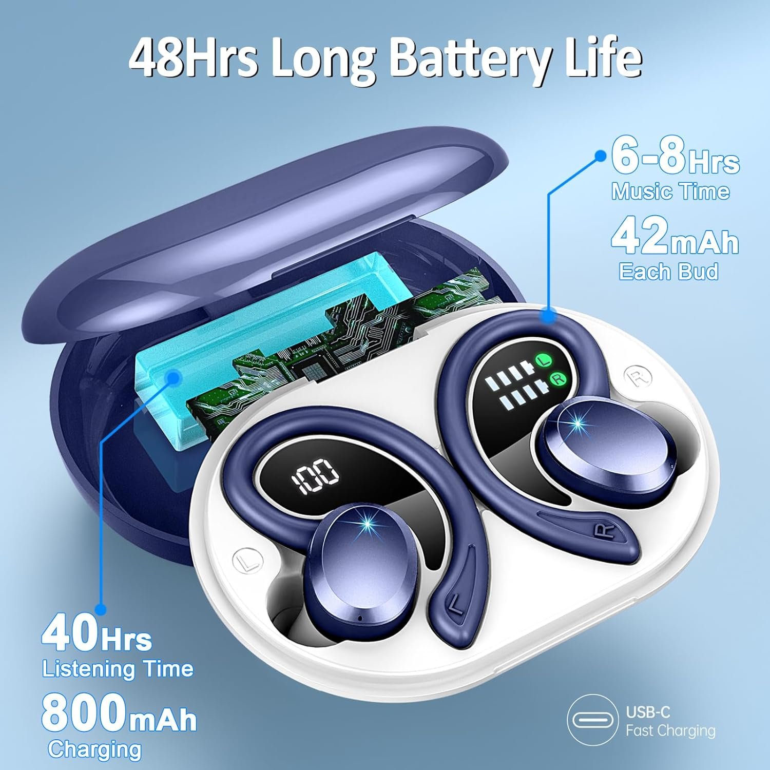 Q38 Noise Cancelling Amazn Hot Seller 2024 IPX7 BT5.3 True Wireless Earphones Earbuds In Ear Headphones