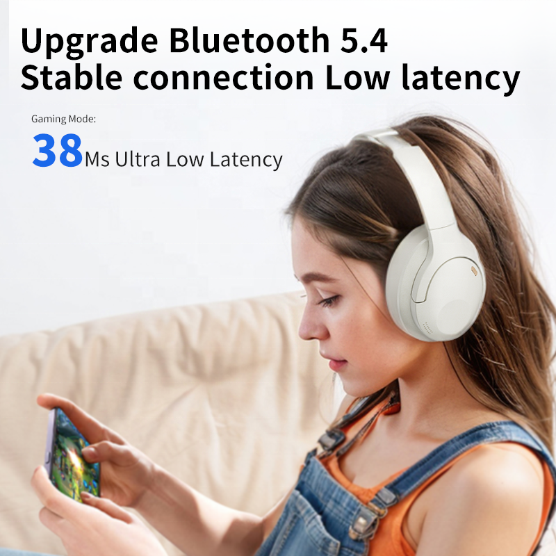 SANSUI DT46 Hybrid ANC Noise Cancelling Headphones Over Ear Headphones Wireless Bluetooth Sport Headphones with ENC Microphone