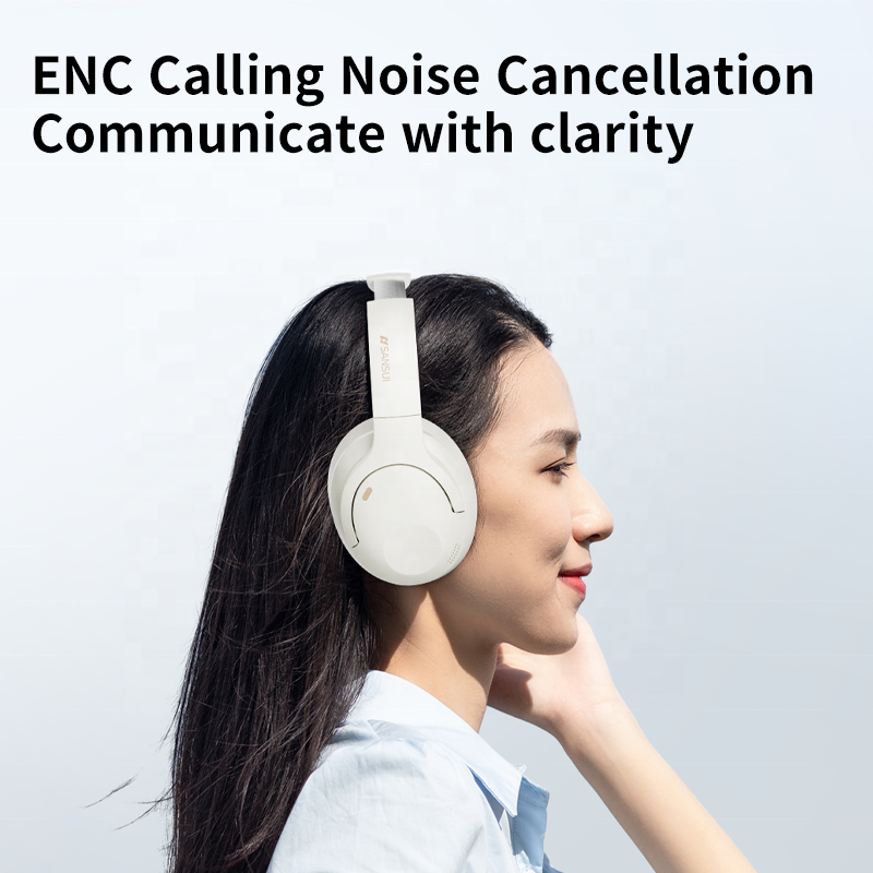 SANSUI DT46 Hybrid ANC Noise Cancelling Headphones Over Ear Headphones Wireless Bluetooth Sport Headphones with ENC Microphone