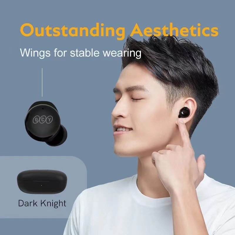 QCY T17 tws In-ear waterproof Gaming ENC noise cancellation microphone online meet wireless bluetooth headset earbuds earphones