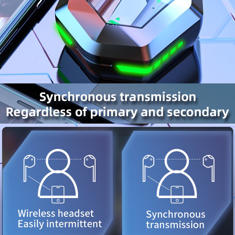 N35 TWS Gaming Headset Wireless Earphone 9D Stereo Surround Sound Headphone Microphone Earbuds Music LED Display Zero Latency
