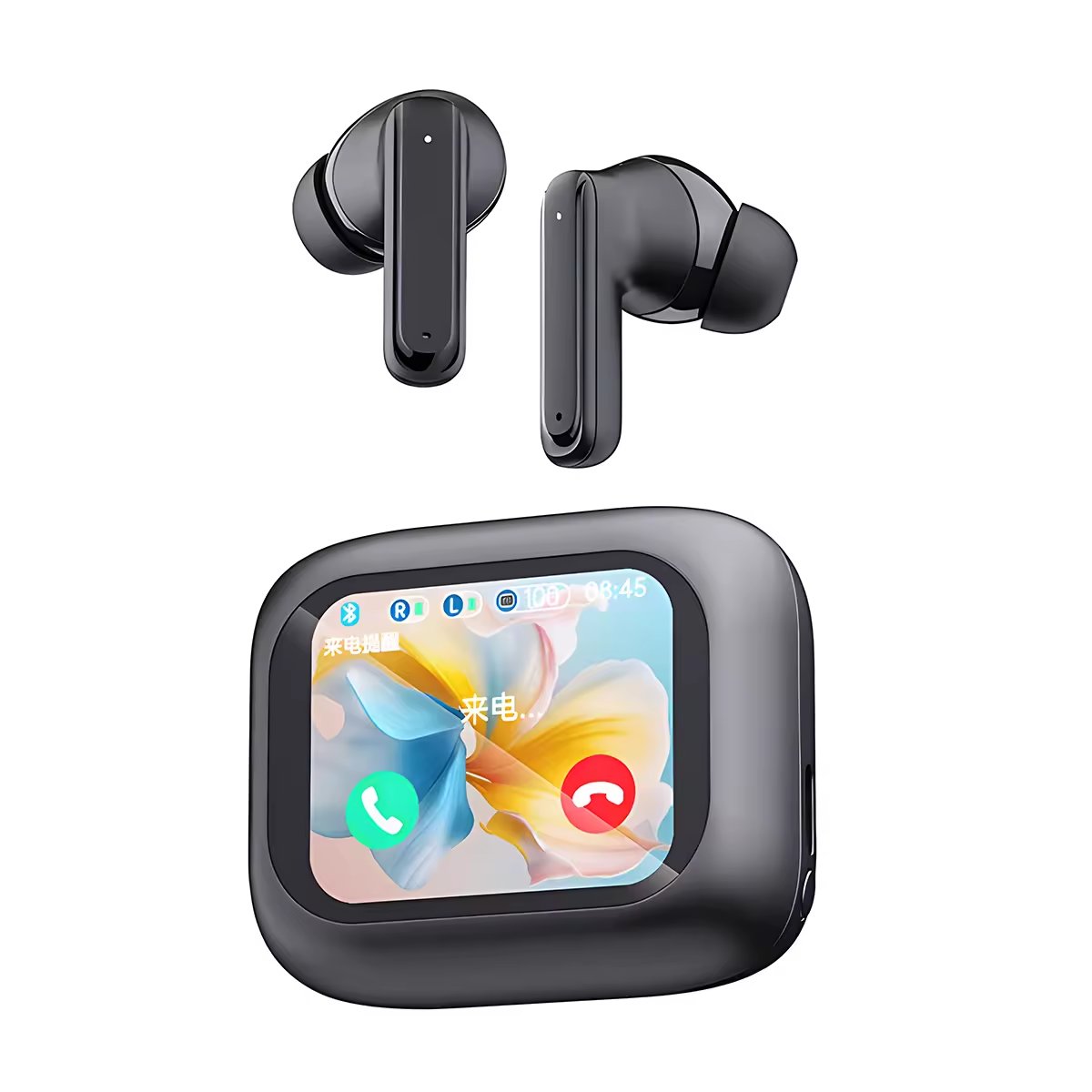 best selling Touch Screen Wireless Headphones Noise Cancelling ENC ANC Sport Earbuds TWS Smart LCD Touch Screen Earphone