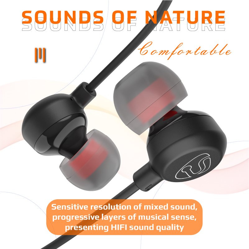 SOMICTONE 3.5mm Wired in-ear Earphone Matte Earshell with Microphone Earbuds Comfortable Wearing Noise Cancelling