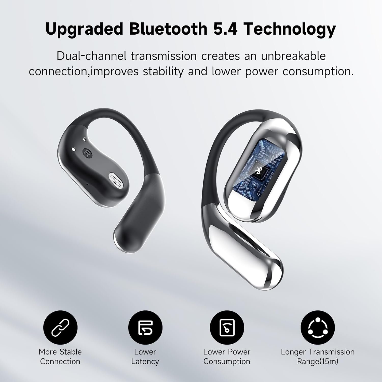 Open 5.4 earphones wireless earplugs sports earphones LED display charging case waterproof design