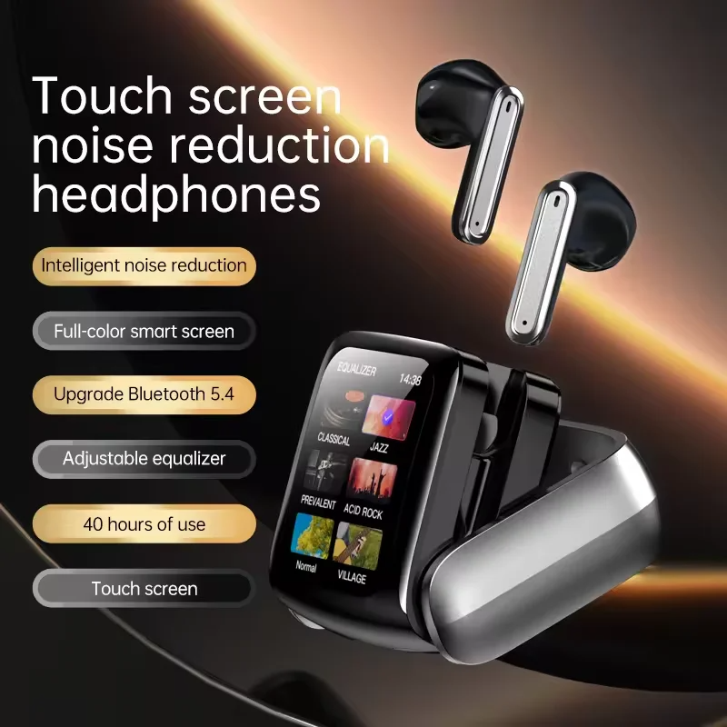 T71 TWS ENC Noise Reduction 2024 Earphones Sports Headphone Noise cancelling True Wireless Earbuds with touch screen