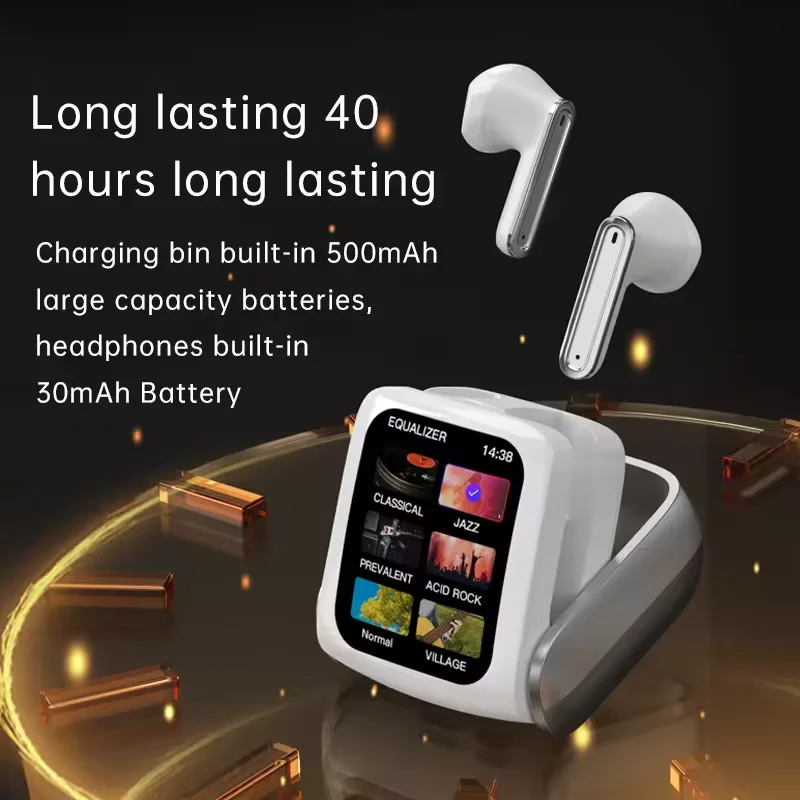 T71 TWS ENC Noise Reduction 2024 Earphones Sports Headphone Noise cancelling True Wireless Earbuds with touch screen
