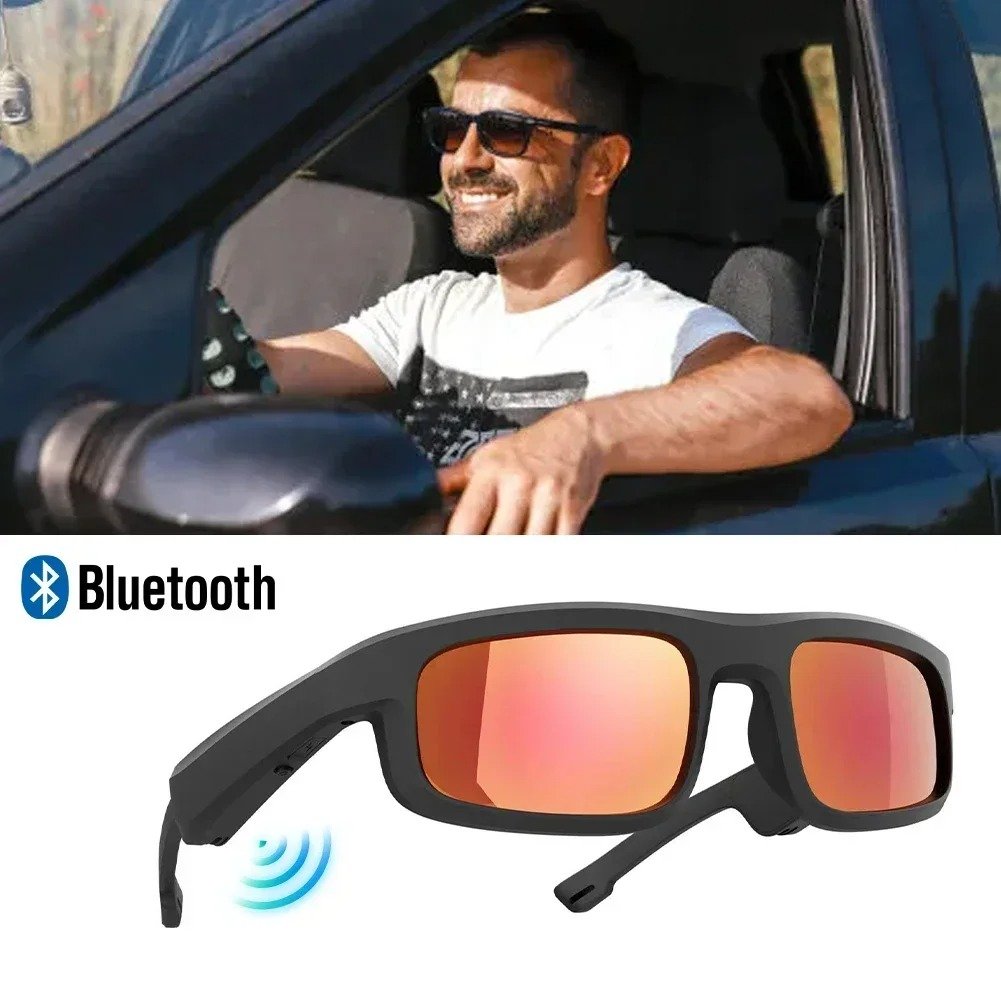 Best Seller Trending New Product Fashion Sport Polarized Sunglass with Music Audio Wireless TWS Earbuds 2 in 1 Smart Sunglasses