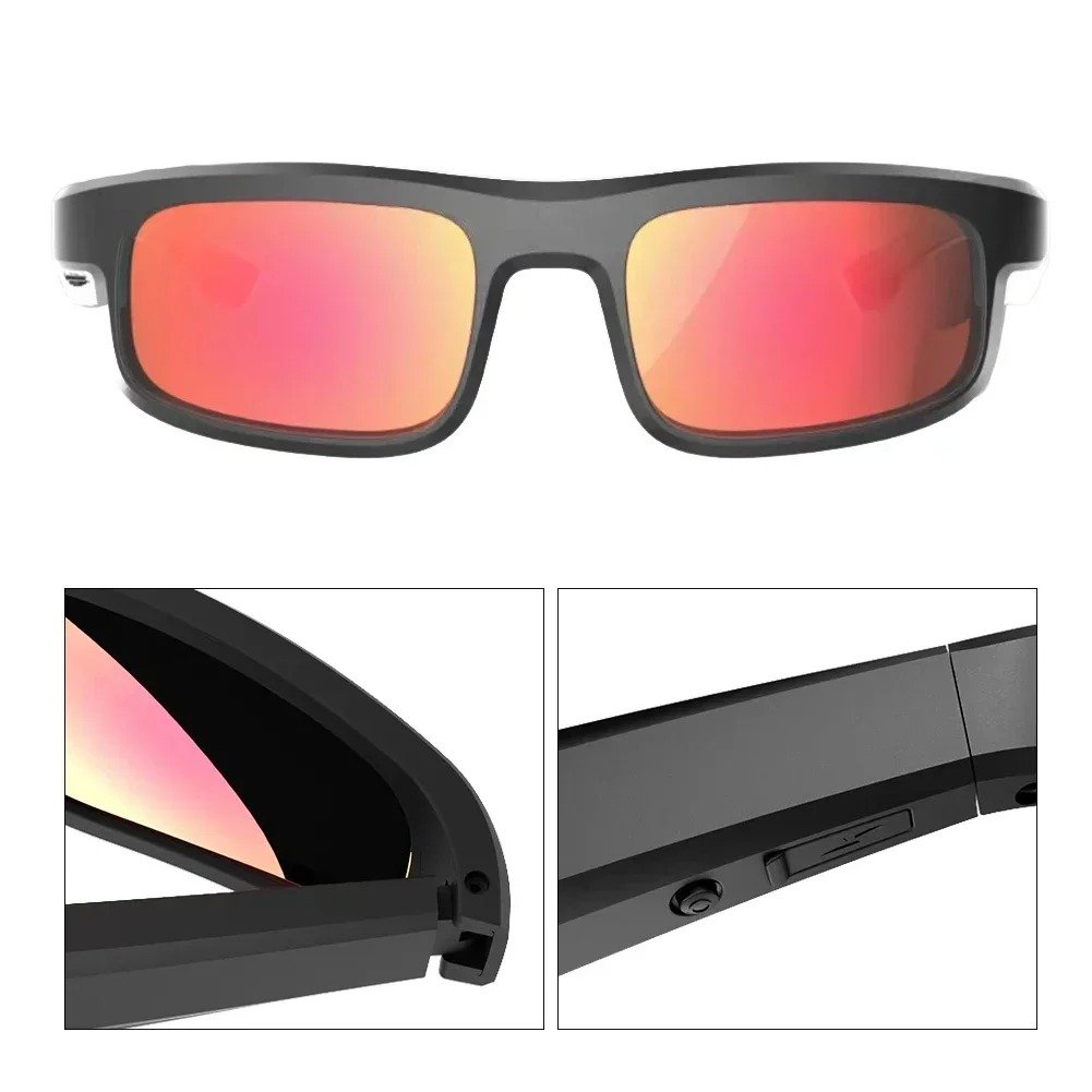 Best Seller Trending New Product Fashion Sport Polarized Sunglass with Music Audio Wireless TWS Earbuds 2 in 1 Smart Sunglasses
