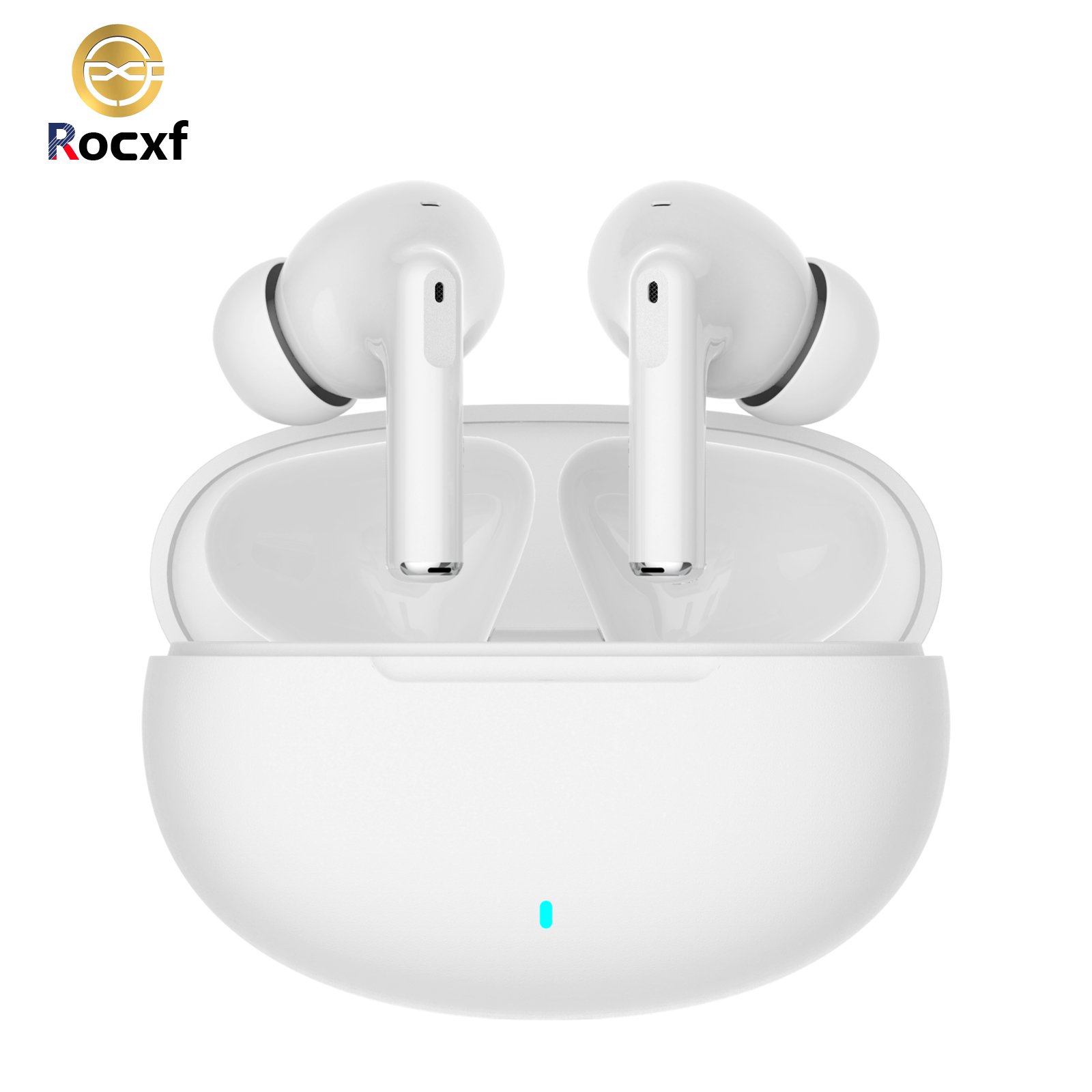 ROCXF ODM OEM W1 ipods pro tws earphones wireless 2024 in ear headphone noise cancelling hifi sport mini Blue tooth earbuds