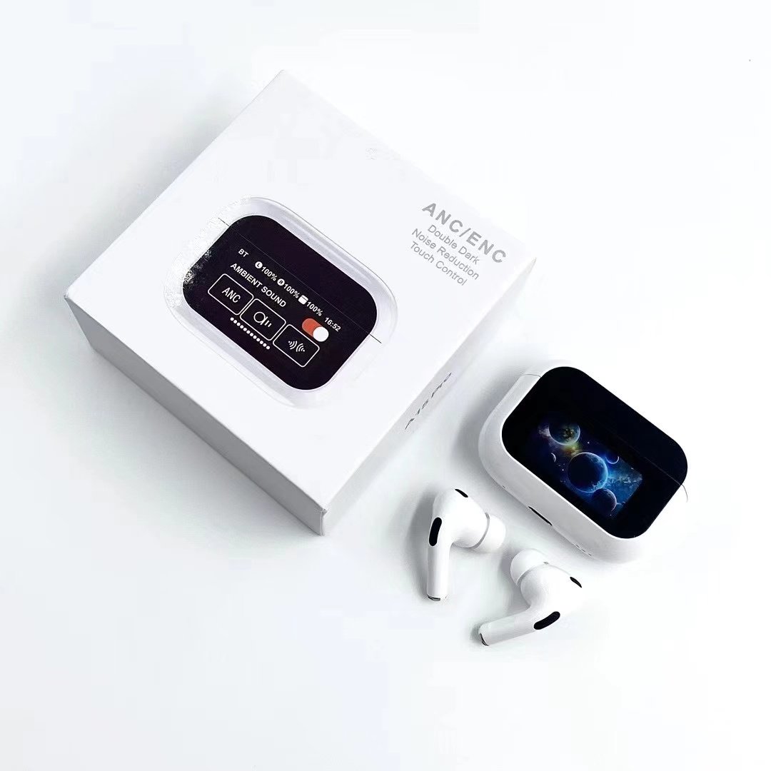 A15Pro Touch Screen Earphone Wireless Headphone ANC Noise Cancelling Earbuds ENC In Ear LCD LED Smart Screen A9pro Headset