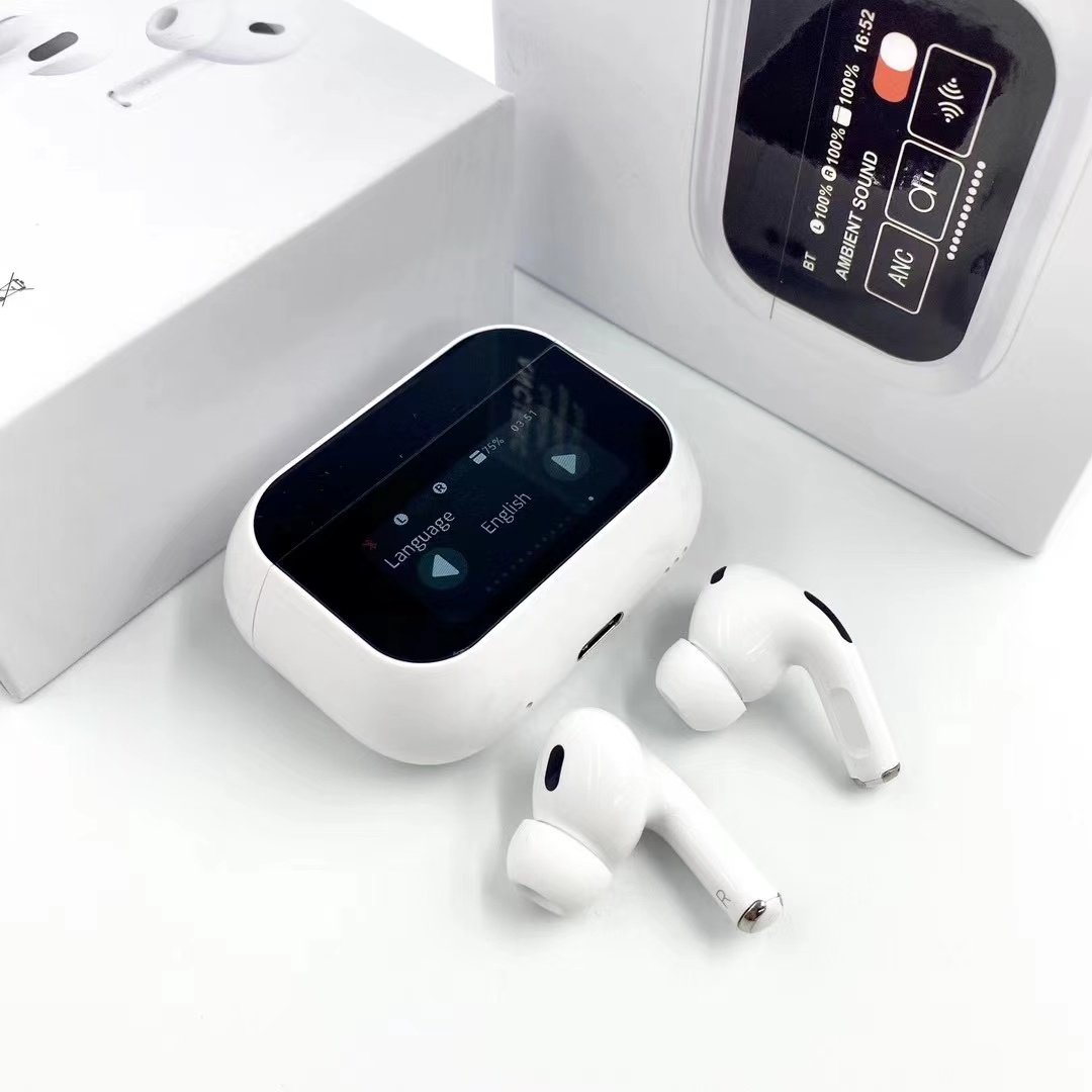 A15Pro Touch Screen Earphone Wireless Headphone ANC Noise Cancelling Earbuds ENC In Ear LCD LED Smart Screen A9pro Headset