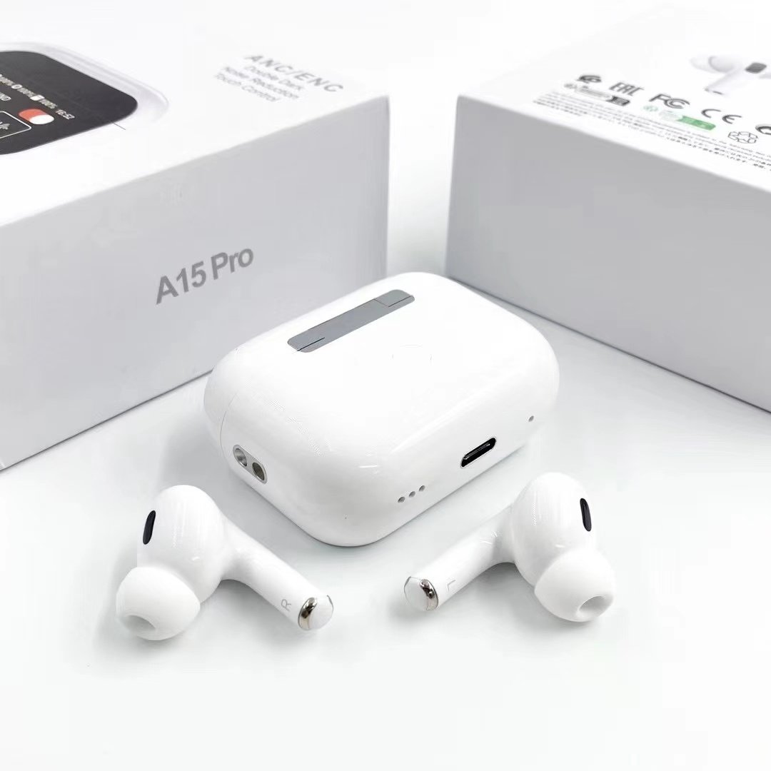 A15Pro Touch Screen Earphone Wireless Headphone ANC Noise Cancelling Earbuds ENC In Ear LCD LED Smart Screen A9pro Headset