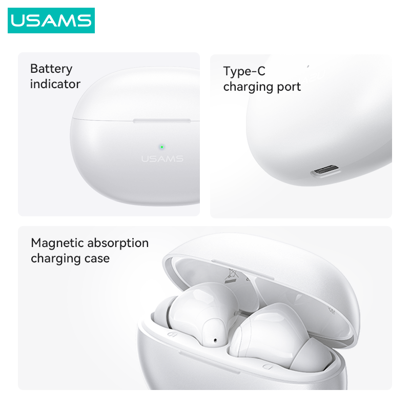 USAMS XD18 Hot Sale Phone Accessories In-Ear Headset Gaming Earphone Mini True Wireless Bluetooth Earphone TWS Wireless Earbuds