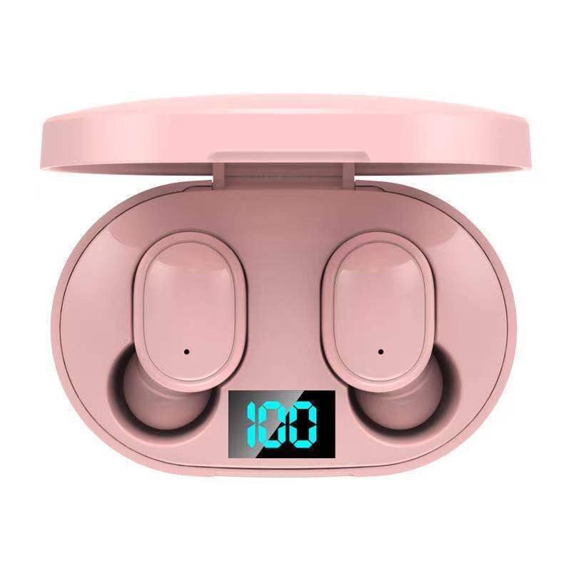 E6S Colorful Tws Earphone True Wireless Earbuds Noise Cancelling Led Display Headset Stereo Earbuds Gamer Hifi Stereo with Mics