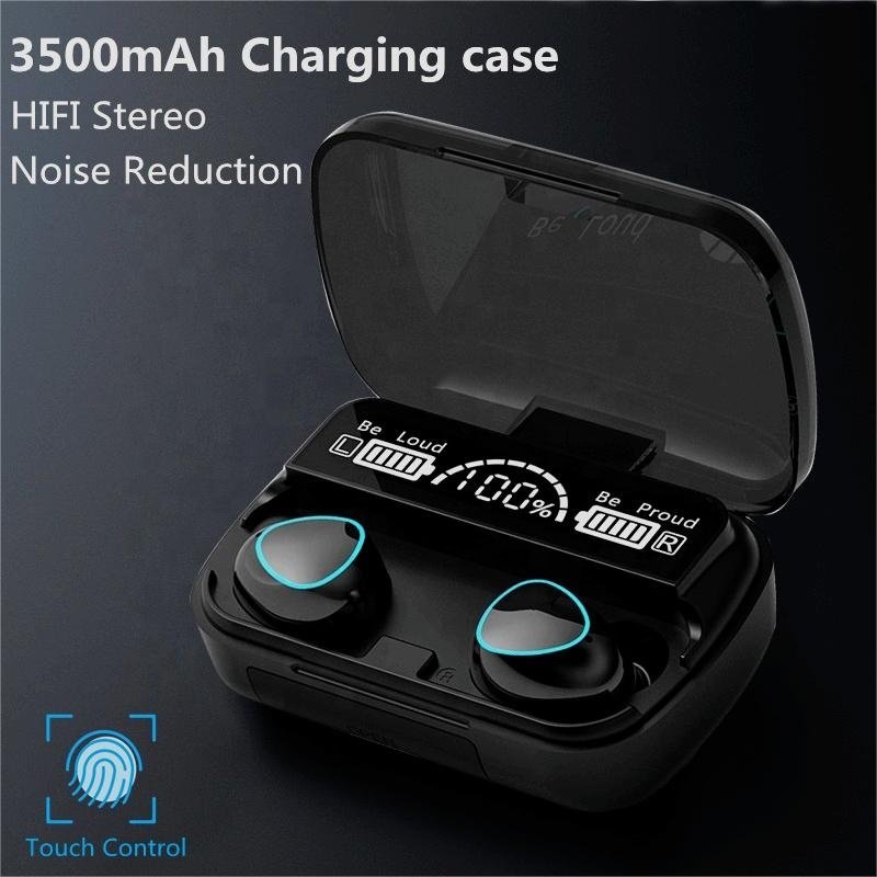 M10 TWS Wireless Earbuds LED Display HIFI Stereo Gaming Headphones with Charging Box