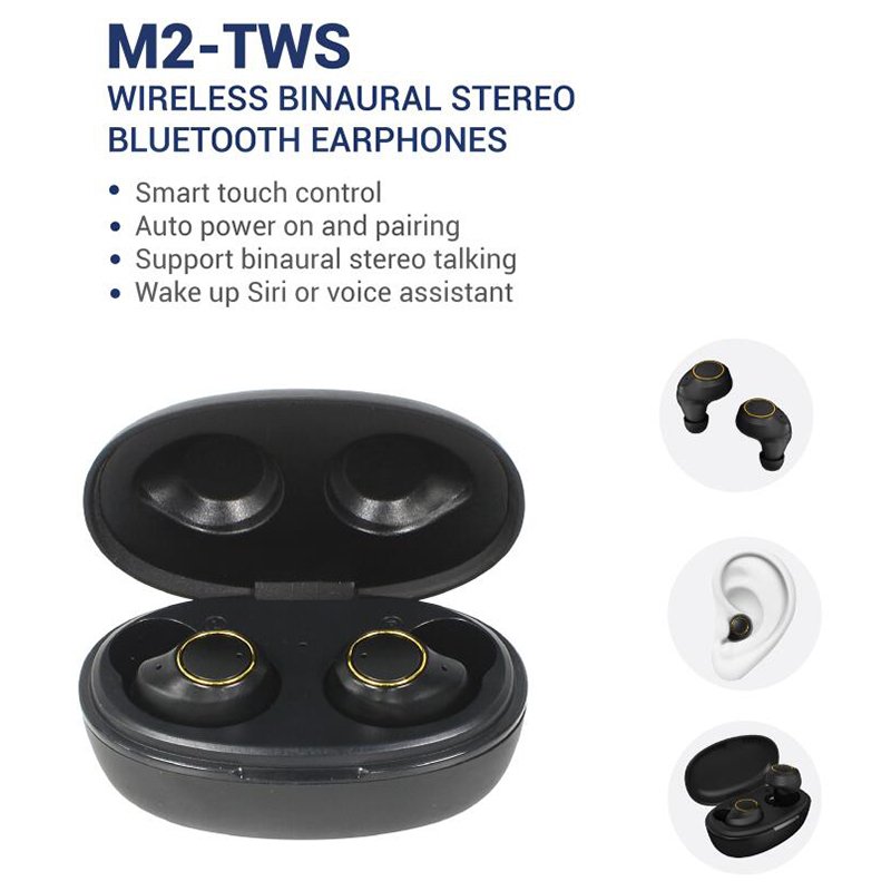 M2 Wireless Earphones True Wireless Stereo TWS Earbuds with ENC Noise Cancelling Private Model Headphone