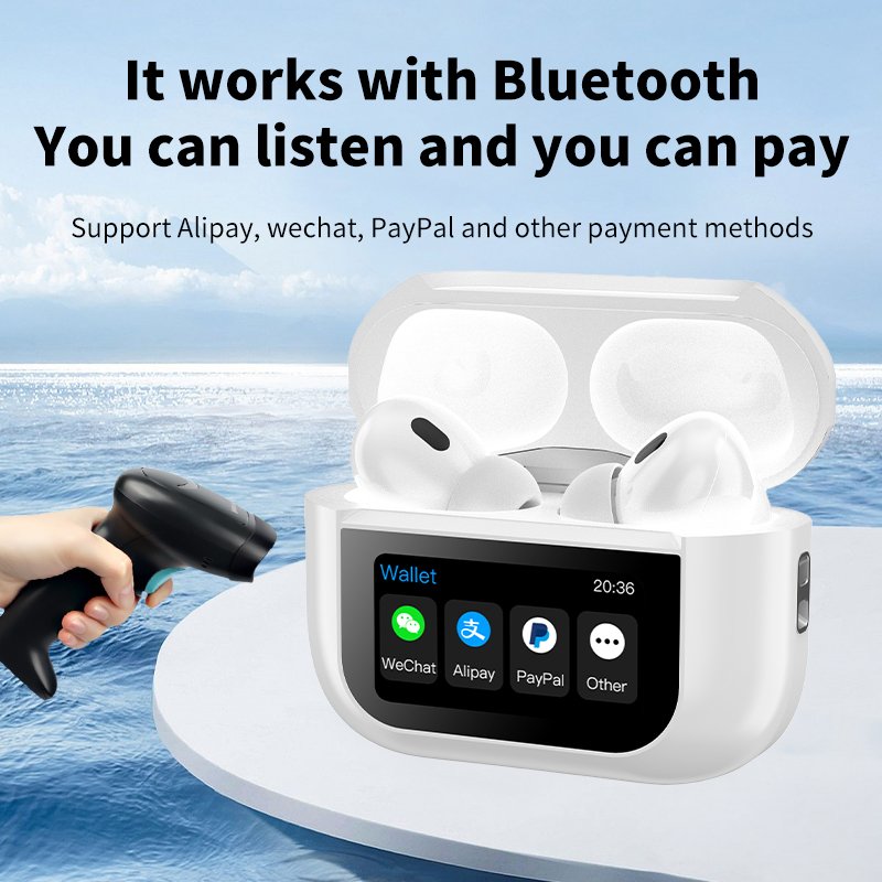 WT-2 Color Screen Earphones with Functions Of Payment, ANC, Controlling Mobile Phones To Taking, Menstrual Time Recording, Etc