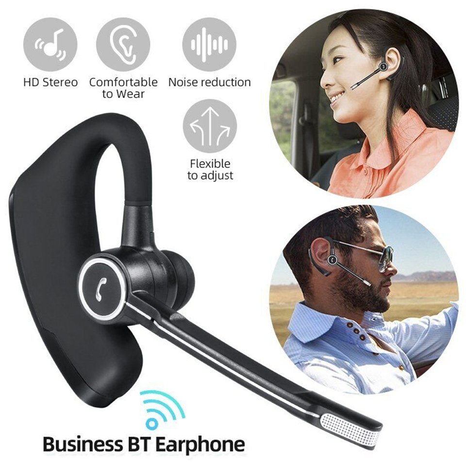 V8s Business Bluetooth Earphones Wireless Earbuds Noise Canceling Bluetooth Headset Hands-Free Sports Earpiece Headphone