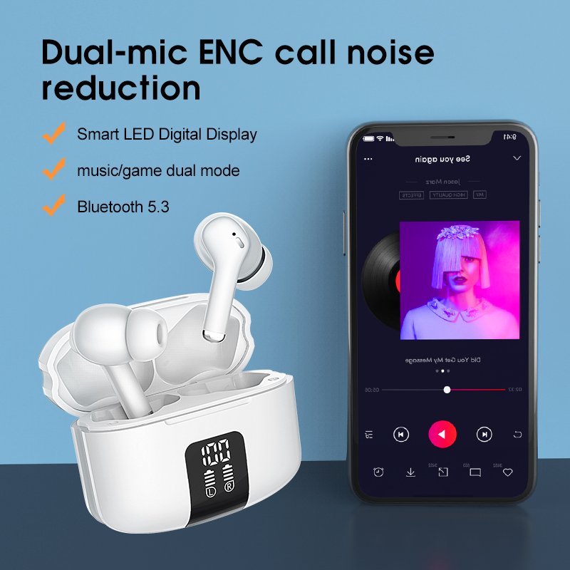 TWS wireless bluetooth earphone noise cancelling headphones earbuds earphone waterproof