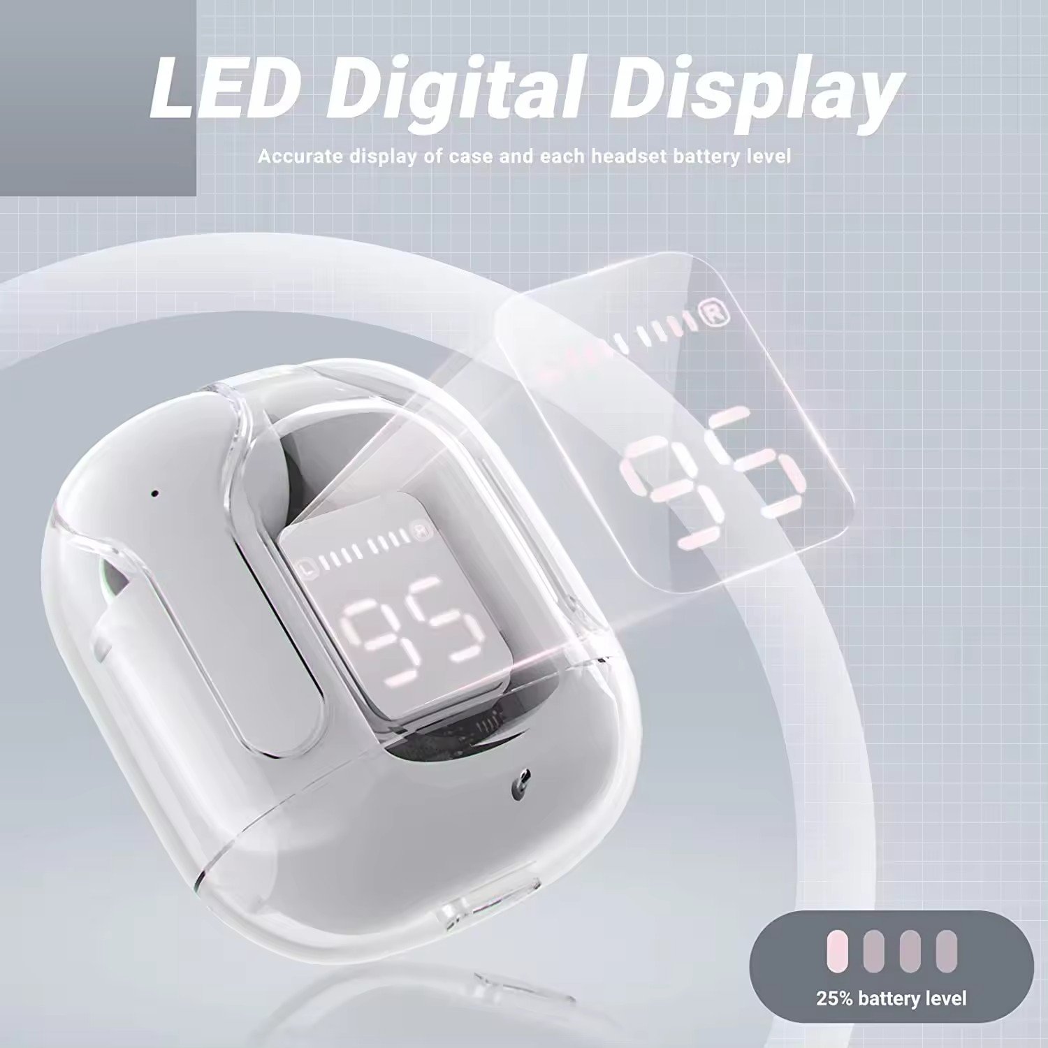 Transparent Color ENC Air31 TWS Earbuds Wireless Earphone Headphone Noise Cancelling