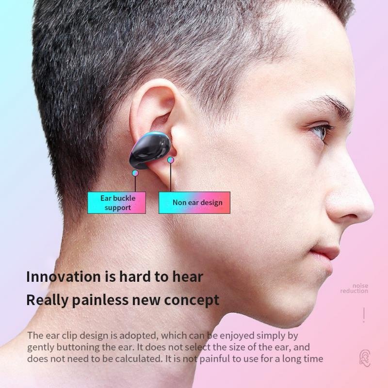 Dodoup A99 Clip-Ear Wireless Sport Headphone 5.1 BT Touch Control Noise Cancelling Air Conduction Gaming Music Headset
