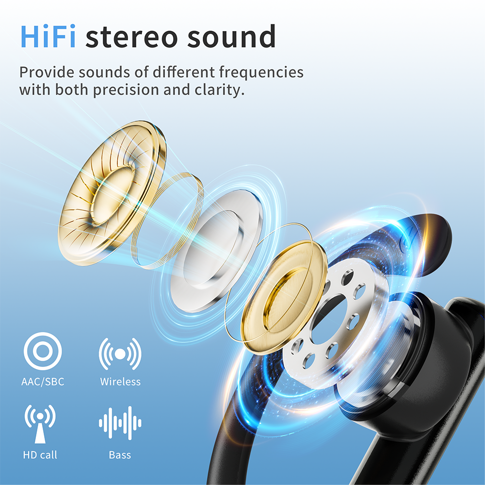 SANSUI W33 wireless headphones Earhook In-ear headphones wireless blue tooth noise cancelling tws earphones & headphones