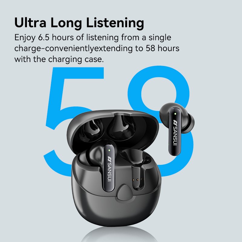 Sansui W22 korean women's fashion ENC noise cancelling hand free Wireless Bluetooth air ear buds audifonos inalambricos earphone