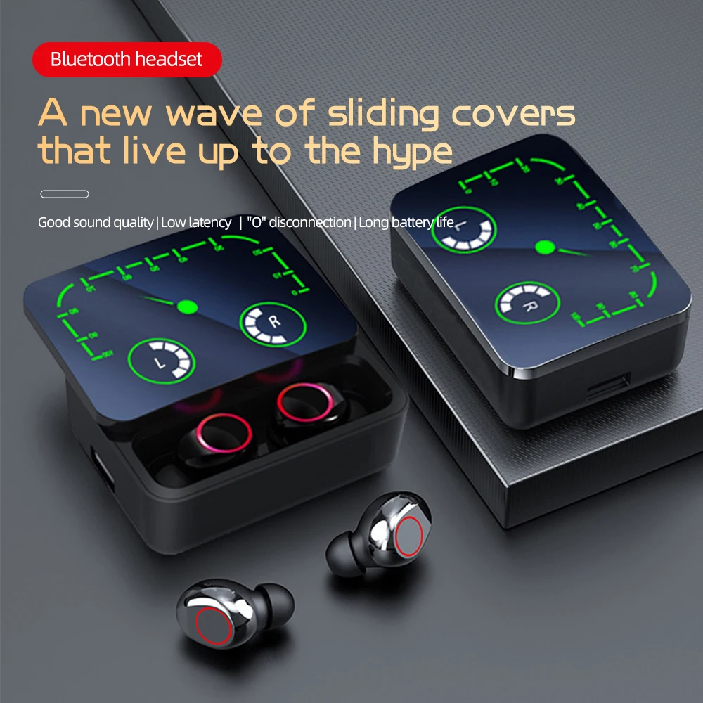 M90 Max V5.3 Wireless Low Latency Gaming Earbuds ENC In-Ear Earphones with LED Digital Display and Charging Output Function
