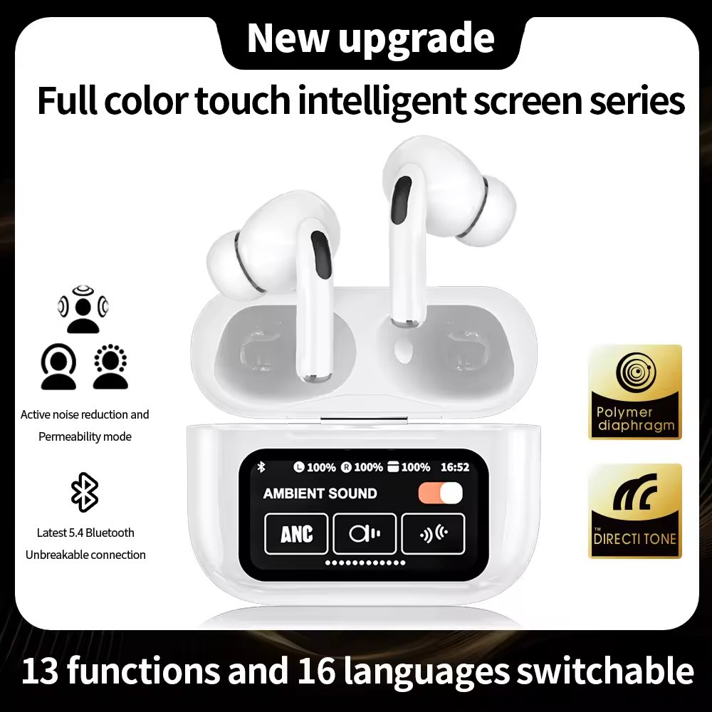 Factory Direct A9pro Anc+enc Headset Long Battery Life Anc Noise Reduction With Touch Screen Music Headphones