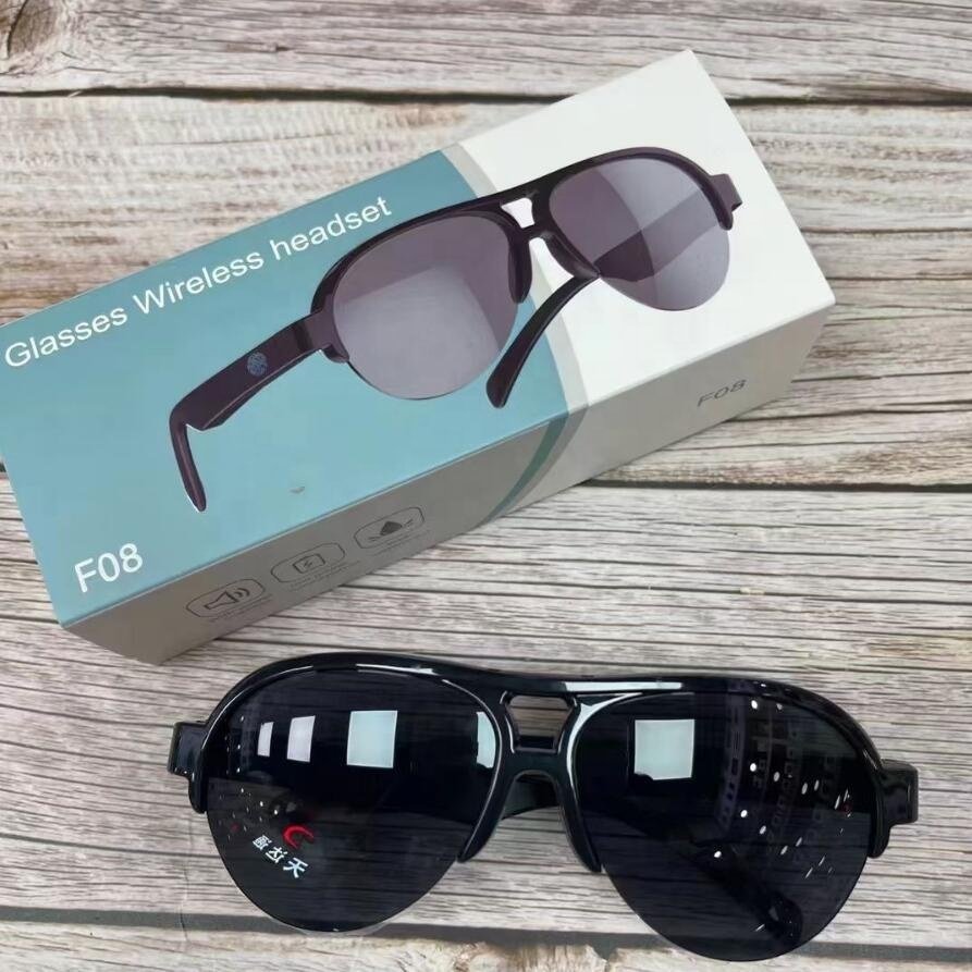 F08 Glasses Earphone 2 in 1 Bluetooth Stereo Earphone Bone Conduction Earphone TWS Call Smart Glasses