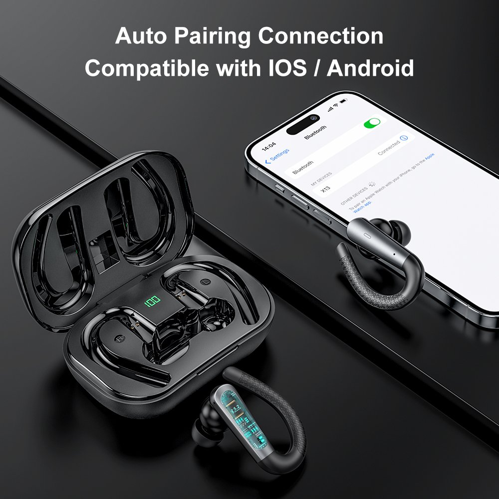 Custom X13 Waterproof Mini Bass Stereo Earphone Smart Ear Buds Earhooks Sport In-Ear Earphones New TWS Wireless Headphones